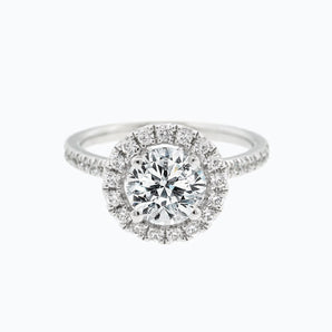 1.0 CT Round Halo CVD F/VS2 Diamond Engagement Ring 1