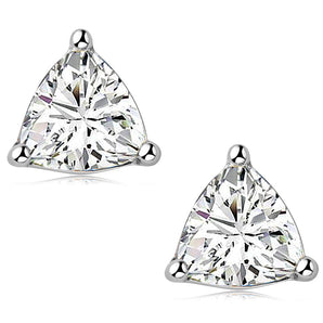 925 Sterling Silver Trillion Cut Solitaire Moissanite Stud Earrings 1