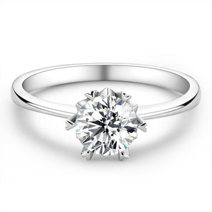 925 Sterling Silver Classic Round Cut CZ Solitaire Ring 2