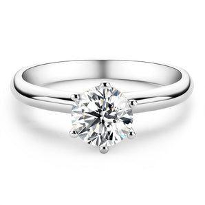 925 Sterling Silver Classic Round Cut CZ Fashion Solitaire Ring 2