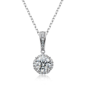 925 Sterling Silver Classic Brilliant Round CZ Pendant Necklace 2