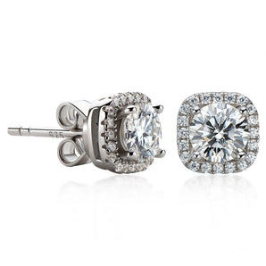 925 Sterling Silver Classic Round Cut Cubic Zirconia Stud Earrings 1