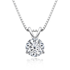 925 Sterling Silver Classic Brilliant Round CZ Pendant Necklace 2