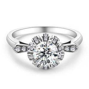 925 Silver Sterling Classic Round Cut CZ Ring 2