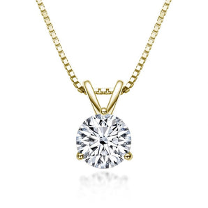 925 Sterling Silver Classic Brilliant Round CZ Pendant Necklace 1