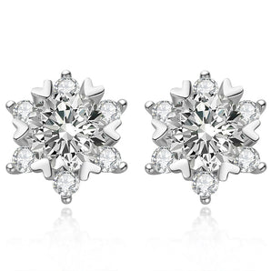 925 Sterling Silver Round Cut Cubic Zirconia Classic Stud Earrings 2