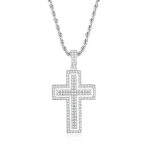 925 Sterling Silver Personalized Multilayer Cross Long Chain Cool Pendant Necklace 1