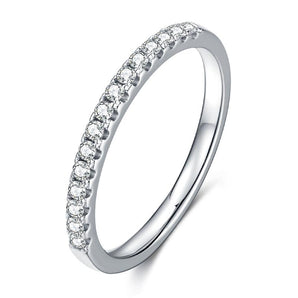 925 Sterling Silver Round Cut Cz Half Eternity Ring 1