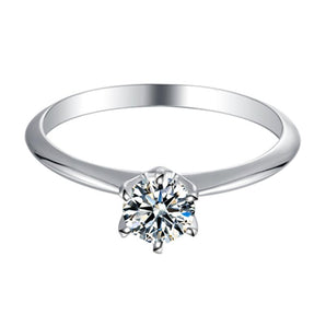 925 Sterling Silver Round Cut CZ Solitaire Ring 2