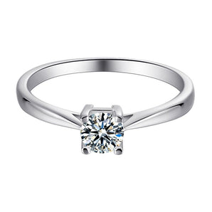 925 Sterling Silver Round Cut CZ Solitaire Ring 2