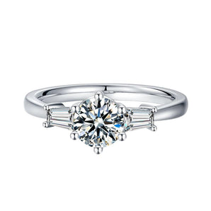 Classic Round Cut CZ Diamond Three Stone Ring 2