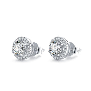 925 Sterling Silver Classic Round Cut Stud Earrings 2