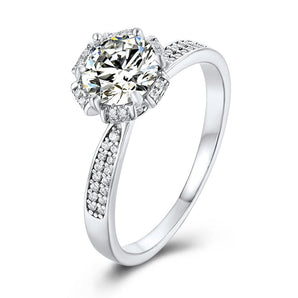 925 Silver Sterling Classic Round Cut CZ Ring 1