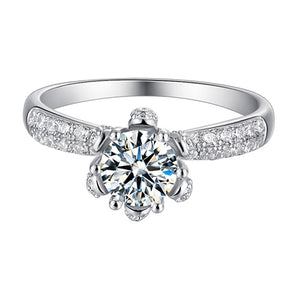 925 Silver Sterling Classic Round Cut CZ Ring 2