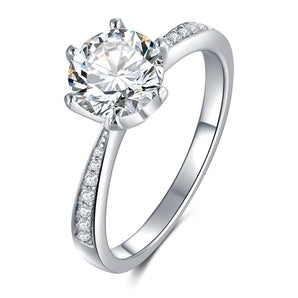 925 Silver Sterling Classic Round Cut CZ Ring 1