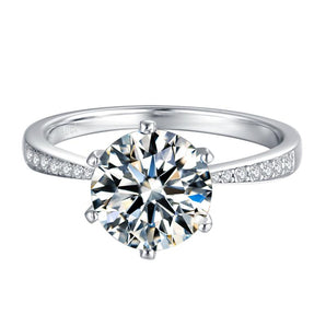 925 Silver Sterling Classic Round Cut CZ Ring 2