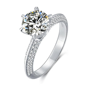 925 Sterling Silver Classic Round Cut CZ Ring 1