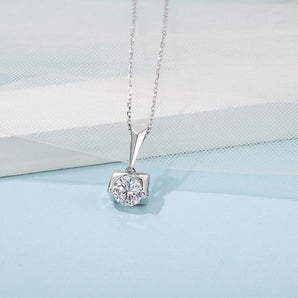 925 Sterling Silver Classic Brilliant Round CZ Pendant Necklace 2