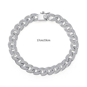 925 Sterling Silver Round Cut Created Diamond  Thick Fashion Twist  Bracelet 2