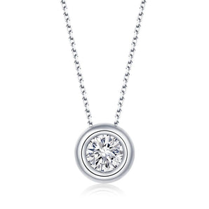 925 Sterling Silver Classic Round Cut CZ Necklace 2