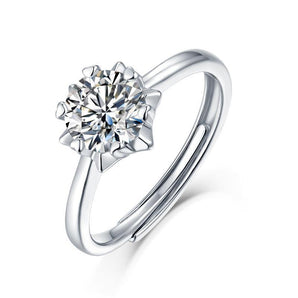 925 Sterling Silver Round Brilliant Cut CZ Solitaire Ring 1