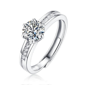 925 Sterling Silver Classic Round Brilliant Cut CZ Ring 1