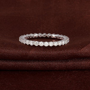 925 Silver Sterling Round Cut CZ Full Eternity Ring 2