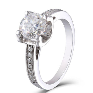 925 Sterling Silver Round Cut CZ Classic Ring 1