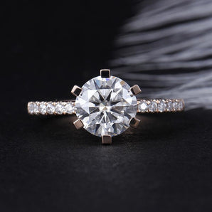 925 Sterling Silver Round Cut CZ Classic Ring 2