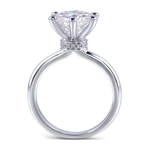 925 Sterling Silver Round Cut 10mm CZ Classic Ring 2