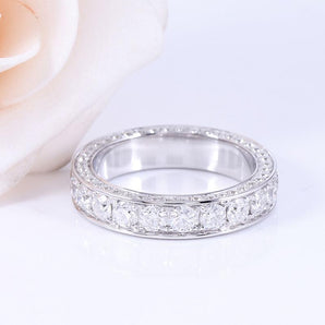 925 Sterling Silver Round Cut CZ Eternity Ring 1