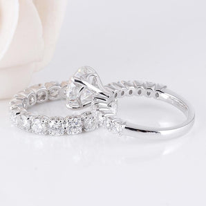 925 Sterling Silver Round Cut CZ Bridal Ring 2