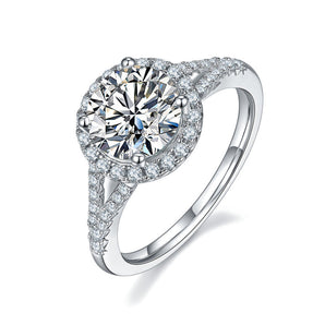 925 Sterling Silver Halo Round Cut Cz Ring 2