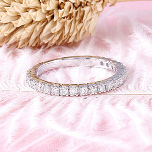 925 Sterling Silver Round Cut 0.46cttw CZ Half Eternity Ring 2