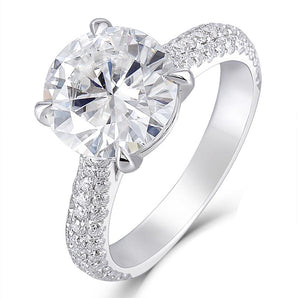 925 Sterling Silver Round Cut 4ct CZ Classic Ring 1