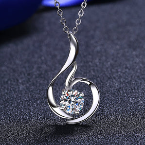 925 Sterling Silver Round Cut CZ Pendant Necklace 2