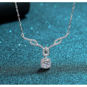 925 Sterling Silver Round Cut CZ Pendant Necklace 2