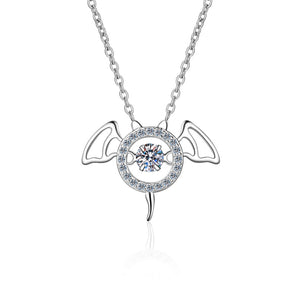 925 Sterling Silver Round Cut CZ Diamond Dancing Pendant 1