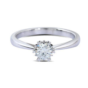 925 Sterling Silver Round Cut CZ Solitaire Ring for women 1