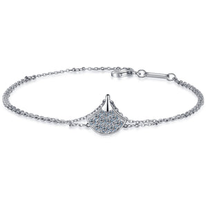 925 Sterling Silver Round Cut CZ Diamond Bracelet 1