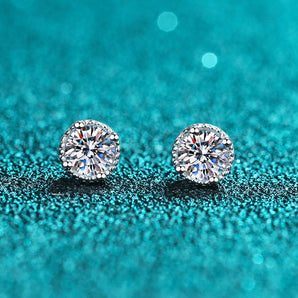 925 Sterling Silver Round Cut CZ Stud Earrings 2