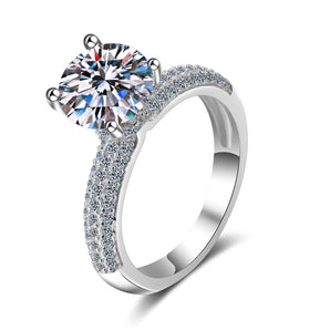 925 Sterling Silver Round Cut CZ Classic Fashion Ring 1