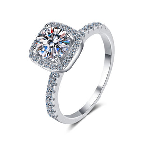 925 Sterling Silver Round Cut CZ Halo Ring 1