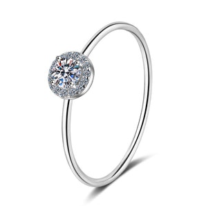 925 Sterling Silver Round Cut CZ Halo Ring 1