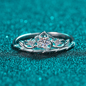 925 Sterling SilverCrown Round Cut CZ Ring 2