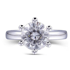 925 Sterling Silver Round Cut CZ Classic Ring 1