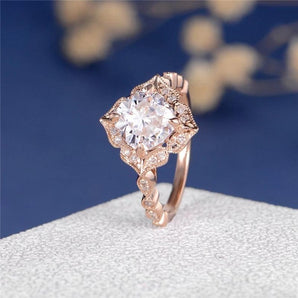 925 Sterling Silver Cushion Cut 7mm CZ Flower Halo Vintage Ring 1