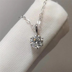 925 Sterling Silver CZ Classic Pendant Necklace 1