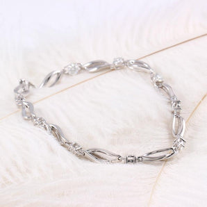 925 Sterling Silver 3mm Round Cut 0.9cttw CZ Bolo Fashion Bracelet 2