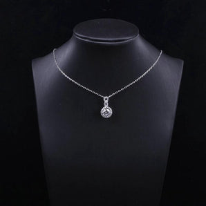 925 Sterling Silver Round Cut CZ Geometric Halo Pendant Necklace 2